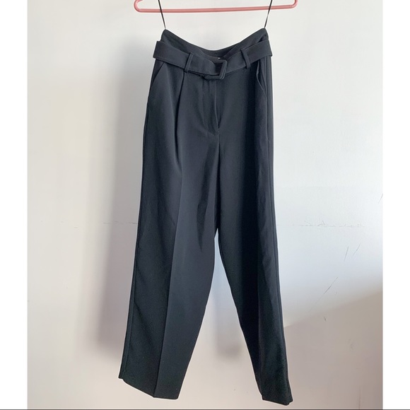 Topshop Pants - TOPSHOP - Black trousers with belt